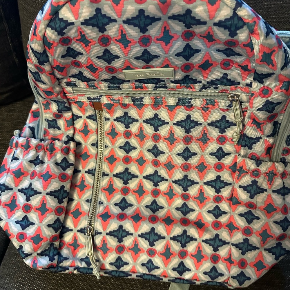 Vera Bradley Pink and Blue Patterned Backpack